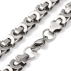 201 Stainless Steel Byzantine Chain Necklace&nbsp;LS-NJEW-F222-30P