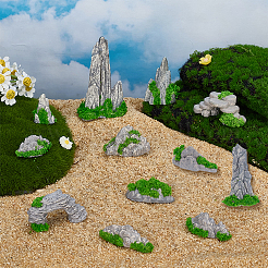12Pcs 12 Styles Resin Mountain Ornaments&nbsp;DJEW-FG0001-41