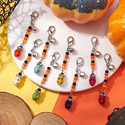 Halloween Skull Dyed Synthetic Turquoise Pendant Decorations&nbsp;HJEW-MZ00061