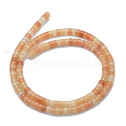 天然石レッドアベンチュリンビーズ連売り  フラットラウンド/ディスク  3.8~4.2x2~4.5mm  穴：0.8~1mm  約146~180個/連  14.76~15.5インチ（37.5~39.5cm）&nbsp;G-F631-A11-02