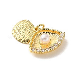 Brass Micro Pave Clear Cubic Zirconia Charms&nbsp;KK-P351-04A-G