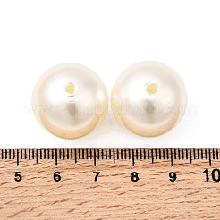 ABSプラスチックパール調ラウンドビーズ  ホワイト  20mm  穴：2.5mm  約120個/500g&nbsp;SACR-S074-20mm-A41