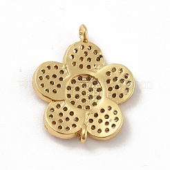 Brass Micro Pave Cubic Zirconia Connector Charms&nbsp;KK-B059-03G