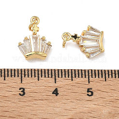 Brass Micro Pave Clear Cubic Zirconia Charms&nbsp;KK-A291-31G