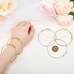 10Pcs 2 Colors Adjustable 304 Stainless Steel Wire Cuff Bangle Making&nbsp;MAK-BBC0001-14