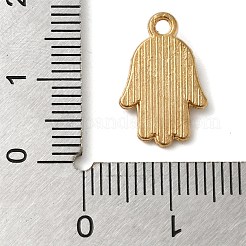 合金エナメルラインストーンガラスペンダント  ゴールドカラー  ナザールボンジュウ  ハムサの手  16x10.5x2.5mm  穴：1.6mm&nbsp;ENAM-U003-02G-01