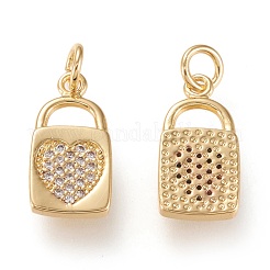 Brass Micro Pave Clear Cubic Zirconia Pendants&nbsp;ZIRC-K086-05G