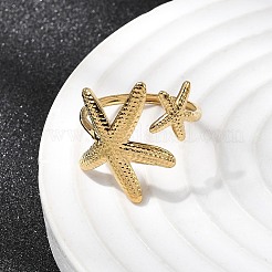 5Pcs 304 Stainless Steel Open Cuff Rings for Women&nbsp;RJEW-K313-10G