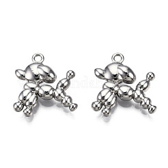 合金ペンダント  カドミウムフリー＆ニッケルフリー＆鉛フリー  犬  プラチナ  21x19.5x5mm  穴：1.8mm&nbsp;PALLOY-N155-137