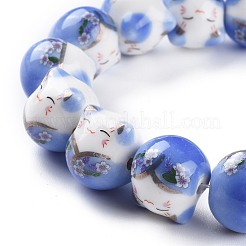 Handmade Printed Porcelain Beads&nbsp;PORC-M003-08A
