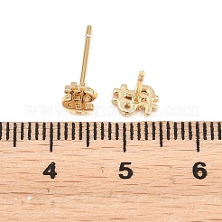 Brass Stud Earrings&nbsp;EJEW-P346-01D-G