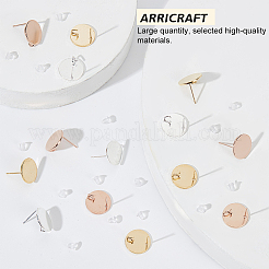 24Pcs 3 Color 201 Stainless Steel Stud Earring Findings&nbsp;KK-AR0002-67