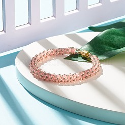 Glass Seed Beaded Bracelet with Brass Magnetic Clasps&nbsp;BJEW-JB07801-04