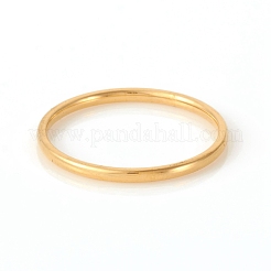 201ステンレススチールプレーンバンドリング  18KGP本金メッキ  サイズ8  内径：18mm&nbsp;X-RJEW-G107-1.5mm-8-G