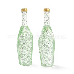 ダミーボトル透明レジンカボション  グリッターパウダー付き  芝生の緑  41.5x12.5x12.5mm&nbsp;LS-RESI-E025-03B