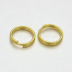 真鍮スプリットリング  ダブルループ丸カン  ゴールドカラー  8mm  穴：1mm  内径約7mm  約3180個/500g&nbsp;KK-E647-10G-8mm