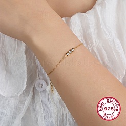 S925 Sterling Silver Round Zircon Bracelet Geometric Fashion French Simple&nbsp;PB1196-1