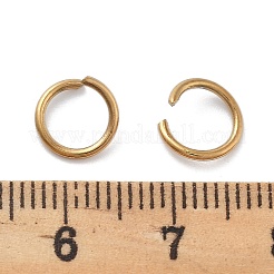 イオンプレーティング（IP）304ステンレス鋼オープン丸カン  ラウンド  チェーンメイル織り用  18KGP本金メッキ  8x1mm  18ゲージ  内径：5mm&nbsp;X-STAS-M081-01G-03