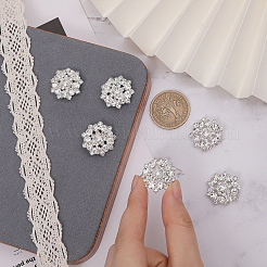6Pcs 1-Hole Alloy Rhinestone Shank Buttons&nbsp;BUTT-CA0001-16A