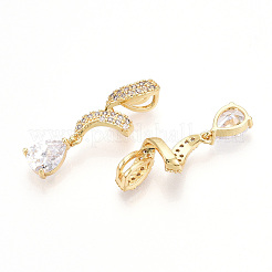 Brass Micro Pave Cubic Zirconia Pendants&nbsp;KK-T070-65A