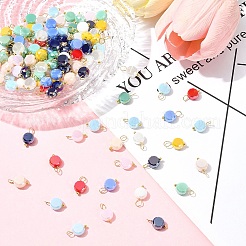 100Pcs Electroplate Glass Charms&nbsp;PALLOY-FZ00017