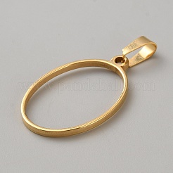304ステンレスペンダント  ゴールドカラー  中空  オーバル  31.5x21x2mm  穴：8x4mm&nbsp;STAS-WH20011-01A
