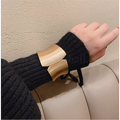 アロイチャンキーツイストワイドカフバングル  女性用ヒンジ付きオープンバングル  マットライトゴールド  内径：2-1/2x2インチ（5.1x6.2cm）&nbsp;BJEW-K223-01MLG