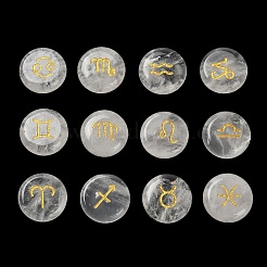 12 Constellation Natural Quartz Crystal Cabochons Set&nbsp;G-Q190-03C