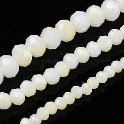Two-Tone Imitation Jade Glass Beads Strands&nbsp;GLAA-T033-01B-01