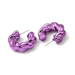 ツイストリングアクリルスタッドピアス  316サージカルステンレススチールピン付きハーフフープピアス  ミックスカラー  28x9.5mm&nbsp;EJEW-P251-12