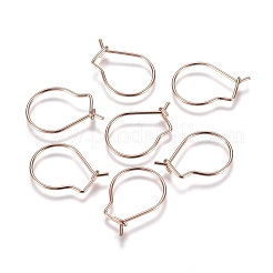304ステンレススチールイヤリング金具  腎臓耳ワイヤー  ローズゴールド  21ゲージ  19x13x0.7mm  ピン：0.7mm&nbsp;LS-STAS-E484-65RG