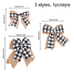 3Pcs 3 Style Big Bowknot Polyester Imitation Linen Ornament Accessories&nbsp;DIY-CA0002-61