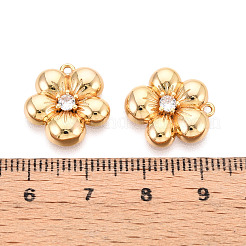 Brass Micro Pave Cubic Zirconia Pendants&nbsp;KK-N263-08G