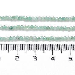 天然エメラルドビーズ連売り  ラウンド  多面カット  ガルド3a  2mm  穴：0.5mm  約190~199個/連  15.16''~15.55''（38.5~39.5センチメートル）&nbsp;G-P514-A01-01