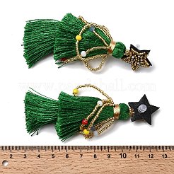 304 Stainless Steel Star Tassel Stud Earrings&nbsp;EJEW-D344-01