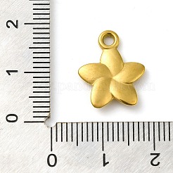 イオンプレーティング（IP）304ステンレスペンダント  花のチャーム  18KGP本金メッキ  16x13x2.5mm  穴：2mm&nbsp;STAS-M070-05G
