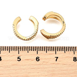 Brass Micro Pave Clear Cubic Zirconia Cuff Earrings&nbsp;EJEW-F370-26G
