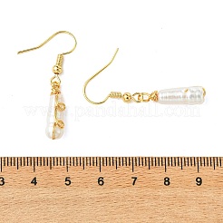 真鍮と天然真珠のドロップピアス  ナゲット  ゴールドカラー  38x6mm&nbsp;EJEW-JE07235