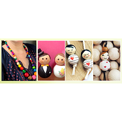 Round Unfinished Wood Beads&nbsp;WOOD-TA0001-07-LF