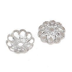 真鍮製ビーズキャップ  花  カドミウムフリー＆ニッケルフリー＆鉛フリー  プラチナ  6x1.5mm  穴：1mm&nbsp;KK-G550-09P
