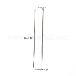Tarnish Resistant Jewelry Tools and Equipment Decorative Stainless Steel Flat Head Pins&nbsp;X-STAS-E023-0.6x50mm