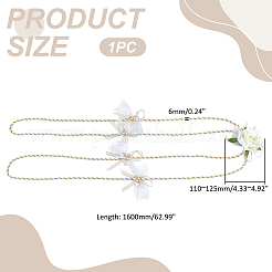 結婚式の装飾用のポリエステル製投げ縄  花  シャンパンイエロー  1600mm&nbsp;AJEW-WH0709-002