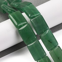 天然石グリーンアベンチュリンビーズ連売り  長方形  18x13.5x5.5mm  穴：1.2mm  約22個/連  15.75インチ（40cm）&nbsp;G-T047-B03-01
