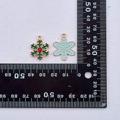 60個12スタイルアロイペンダント  エナメル  スノーフレーク  ミックスカラー  20~22x16~19x1.5~3.5mm  穴：1.5~2mm  5個/スタイル&nbsp;FIND-SZ0005-80