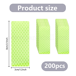 ペット用プラスチック反射車ステッカー装飾  長方形  緑黄  170x170x0.5mm  10pcs /シート&nbsp;DIY-WH0671-415B