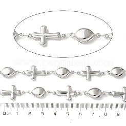 304 ステンレススチール クロスドリコス ラブラブ リンクチェーン  ハンダ付け  スプールで  ステンレス鋼色  23x13x3mm  約5m /ロール&nbsp;CHS-Z004-04P