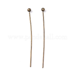 真鍮のボールヘッドピン  カドミウムフリー＆鉛フリー  アンティークブロンズ  30x0.5mm  ヘッド：1.5mm  24ゲージ&nbsp;X-RP0.5x30mm-AB