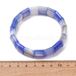 Square Natural Banded Agate(Dyed & Heated) Beaded Stretch Bracelets for Women Men&nbsp;GG-CBA9ACE-B14