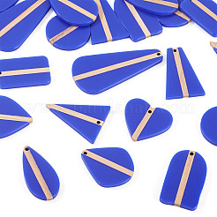 20Pcs 10 Styles Opaque Resin & Wood Pendants&nbsp;RESI-TA0004-68