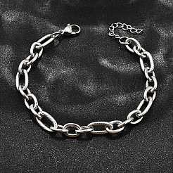 304 Stainless Steel Figaro Chains Bracelets for Men Women&nbsp;BJEW-R021-07P